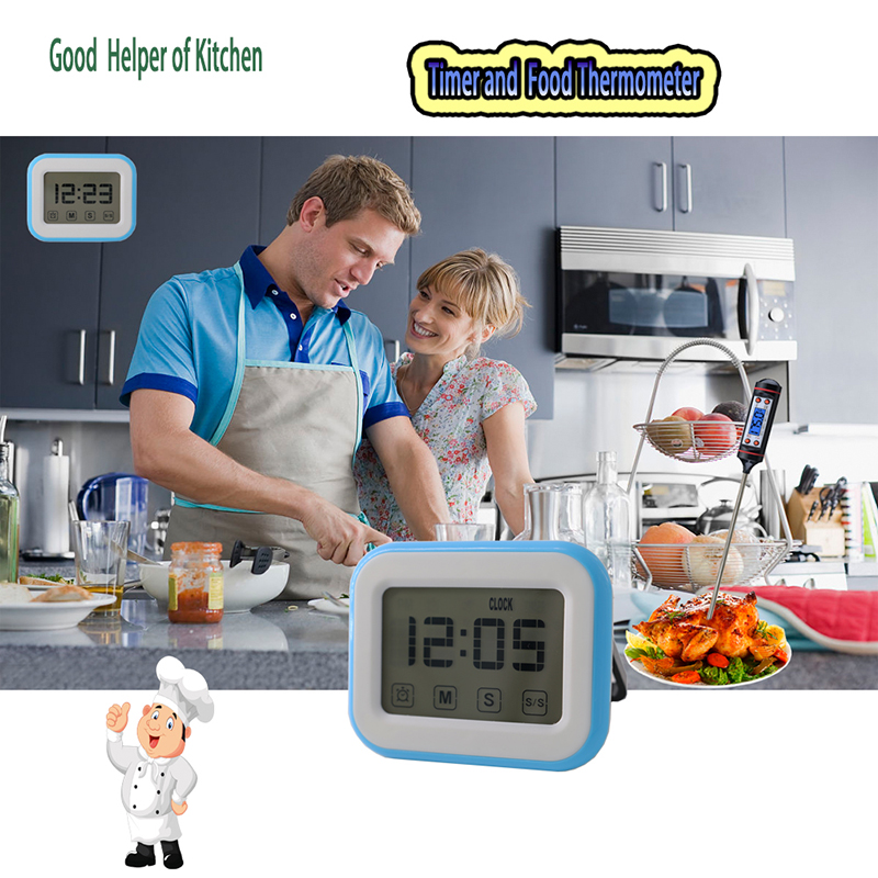 Chất lượng tiêu chuẩn Nhà bếp Màn hình cảm ứng Hẹn giờ kỹ thuật số Đồng hồ báo thức Công cụ nấu ăn